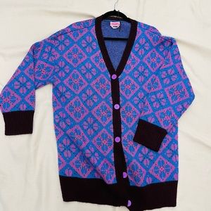 Kate Spade Blue and Pink Patterned Cardigan